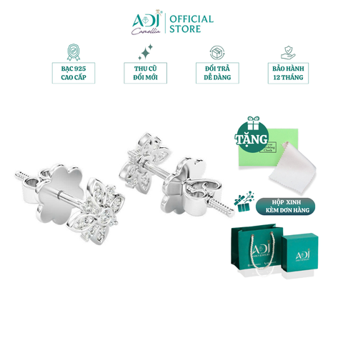 Bông Tai Nữ Bạc ADJ 925 Fairy Bloom Hoa Bướm Mang Lấp Lánh Nữ Tính SB16203AD