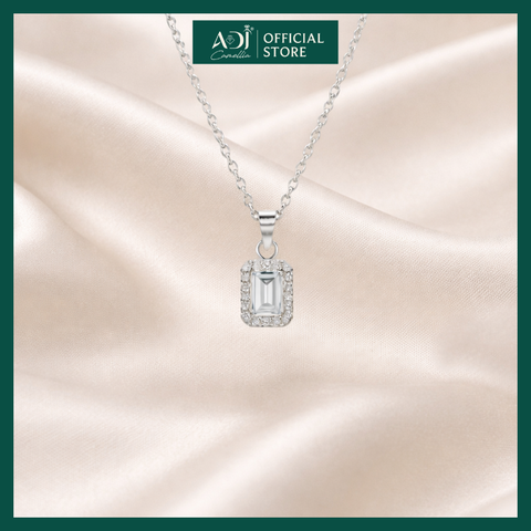 Bộ Trang sức bạc 925 ADJ Tiffany Viên Chữ Nhật To Mang Ánh Sáng Tinh Tế