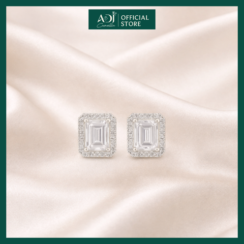 Bộ Trang sức bạc 925 ADJ Tiffany Viên Chữ Nhật To Mang Ánh Sáng Tinh Tế