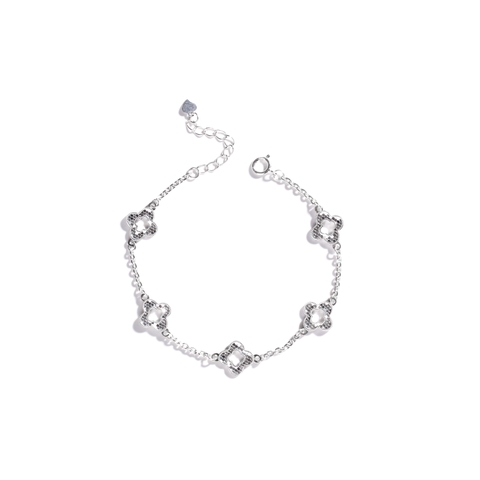 Lắc tay Trang sức bạc 925 ADJ thanh lịch thời trang cao cấp 5 Hoa May Mắn - SLC134254AD