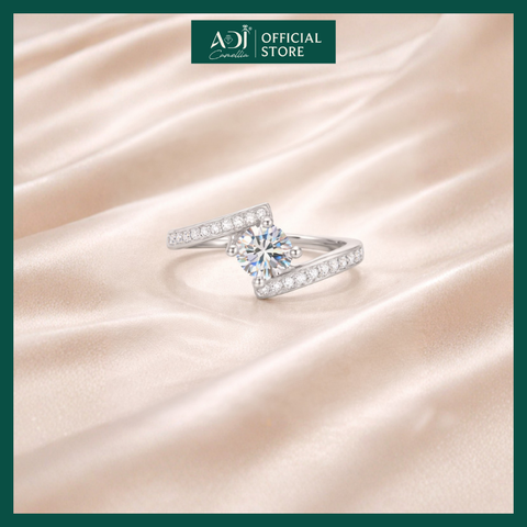 Nhẫn Bạc Nữ ADJ 925 Đính Đá CZ Sang Trọng - Nhẫn Bạc Cao Cấp Thiết Kế Thanh Lịch Tặng Hộp Xinh SN156393AD
