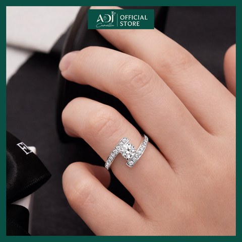 Nhẫn Bạc Nữ ADJ 925 Đính Đá CZ Sang Trọng - Nhẫn Bạc Cao Cấp Thiết Kế Thanh Lịch Tặng Hộp Xinh SN156393AD
