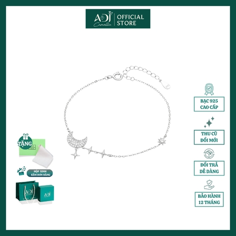 Lắc chân Trang sức bạc 925 ADJ Lunar Starry Ánh Trăng Và Tinh Tú Lung Linh Bay Bổng  SL16205AD