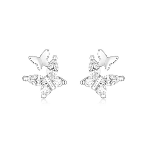 Bông tai Trang sức bạc 925 ADJ an toàn sang trọng cao cấp Đôi Bướm Hồ Điệp SB14704AD - SB137143AD