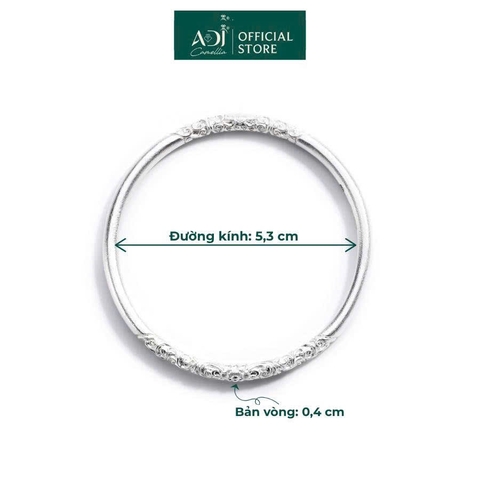 Vòng Tay Nữ Bạc ADJ 999 Hoa Văn Cỏ Xoăn Tinh Tế Phụ Kiện Trang Sức Nữ Cao Cấp SVC15491AD