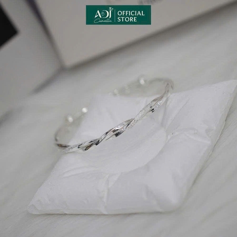 Vòng tay Trang sức bạc 999 ADJ an toàn sang trọng cao cấp Sóng Biển Kiêu Sa - SVC15409AD
