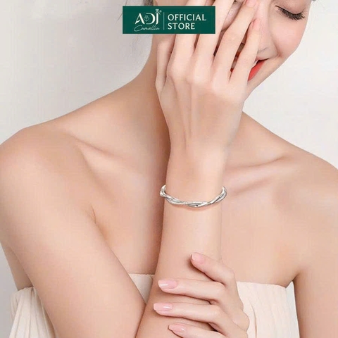 Vòng tay Trang sức bạc 999 ADJ an toàn sang trọng cao cấp Sóng Biển Kiêu Sa - SVC15409AD