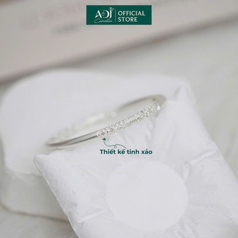 Vòng Tay Nữ Bạc ADJ 999 Hoa Văn Cỏ Xoăn Tinh Tế Phụ Kiện Trang Sức Nữ Cao Cấp SVC15491AD