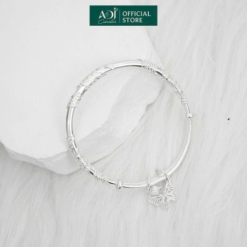 Vòng đeo tay nữ Trang sức bạc 999 ADJ an toàn vòng đeo tay tiểu thư Bướm Hoa Duyên Dáng - SVC15406AD