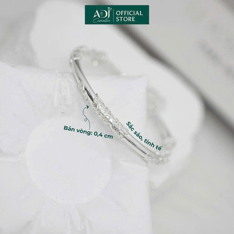 Vòng đeo tay nữ Trang sức bạc 999 ADJ an toàn vòng đeo tay tiểu thư Bướm Hoa Duyên Dáng - SVC15406AD