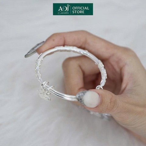 Vòng đeo tay nữ Trang sức bạc 999 ADJ an toàn vòng đeo tay tiểu thư Bướm Hoa Duyên Dáng - SVC15406AD