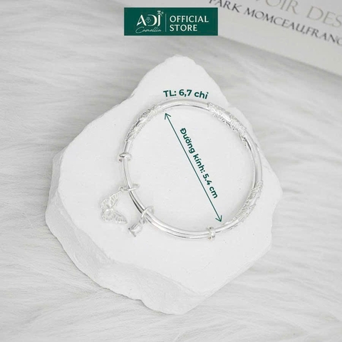 Vòng đeo tay nữ Trang sức bạc 999 ADJ an toàn vòng đeo tay tiểu thư Bướm Hoa Duyên Dáng - SVC15406AD
