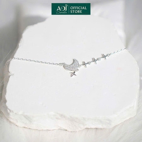 Lắc chân Trang sức bạc 925 ADJ Lunar Starry Ánh Trăng Và Tinh Tú Lung Linh Bay Bổng  SL16205AD