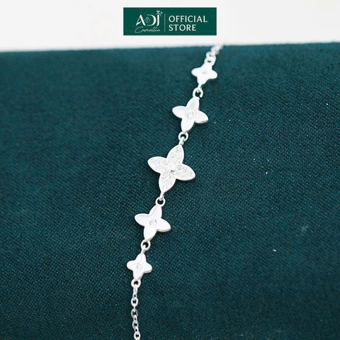 Lắc Tay Nữ Bạc ADJ 925 3 Hoa 4 Cánh SLT134297AD