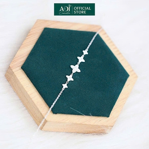 Lắc Tay Nữ Bạc ADJ 925 3 Hoa 4 Cánh SLT134297AD