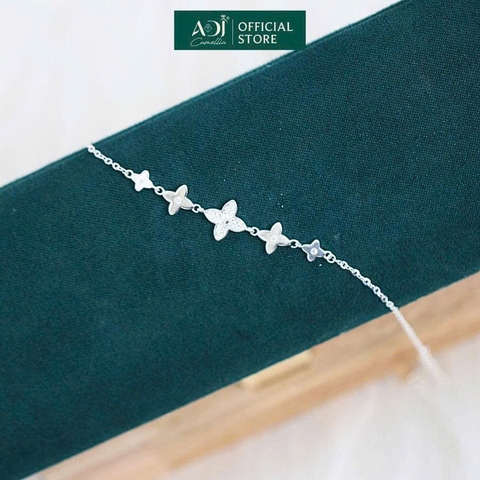 Lắc Tay Nữ Bạc ADJ 925 3 Hoa 4 Cánh SLT134297AD