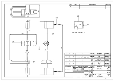 Thanh trượt sen cây tắm đứng Dobidos FA180C