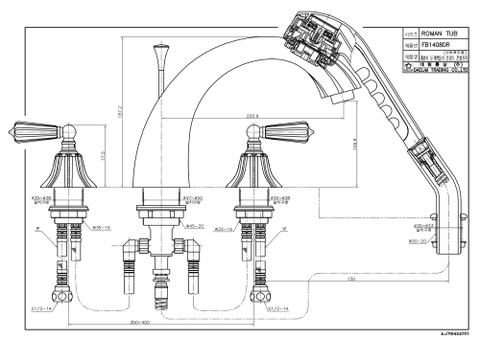 Bộ vòi bồn tắm hai chế độ nóng lạnh cao cấp Dobidos FB1408DC