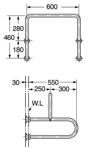 Thanh đỡ phòng tắm hình chữ U Dobidos FU771W