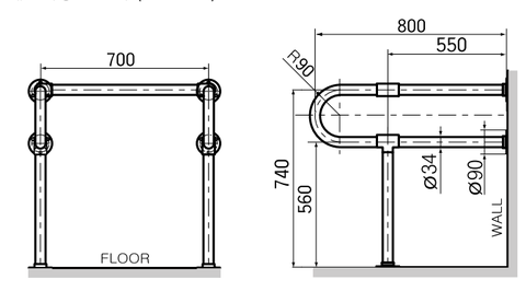 Thanh đỡ phòng tắm Dobidos FL762