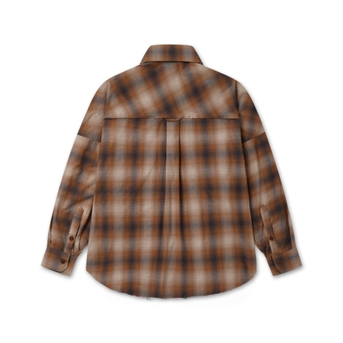 Distressed Letter Flannel Shirt