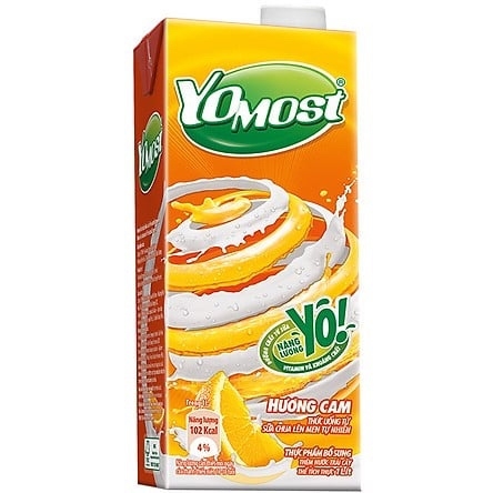 Sữa Chua Uống Tiệt Trùng Yomost Cam Hộp Giấy 1l