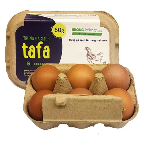 TAFA - TRỨNG GÀ SẠCH TAFA HỘP 6 SIZE 60 GR