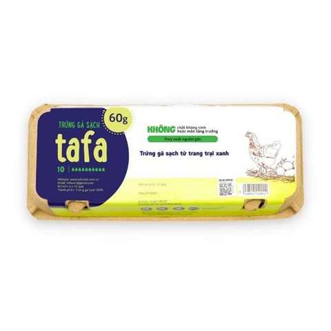 trứng gà sạch Tafa hộp giấy 10-60g