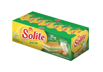 KinhDo) Bánh Bông Lan Solite Cuộn Kem Vị Vị Lá Dứa 360G