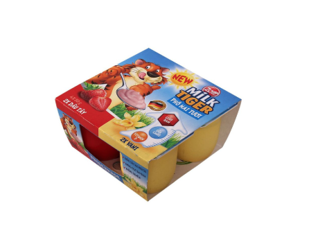 ZOTT) Phô mai tươi Milk Tiger hương Dâu - Vani 4x50g