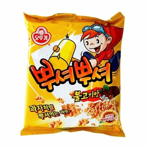Snack mỳ ăn liền vị thịt bò nướng 부셔부셔 90G