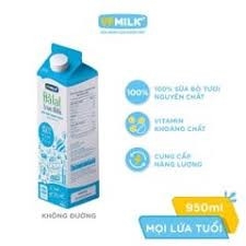 Sữa tươi DALAT milk 950ml Thanh trùng nguyên chất