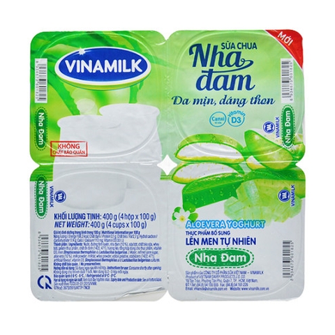 Sữa chua ăn Nha đam Vinamilk 100G Vỉ 4 Hộp chính hãng