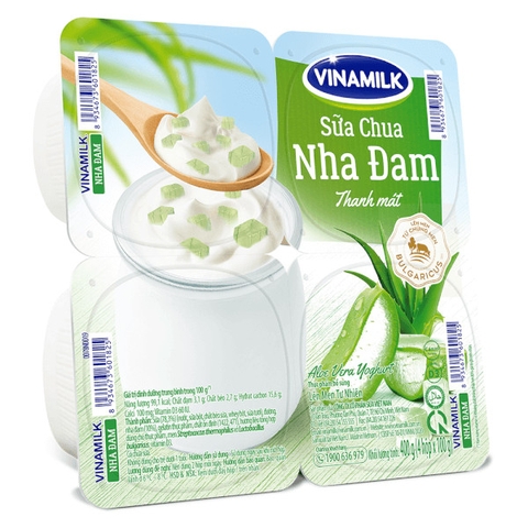 Sữa chua ăn Nha đam Vinamilk 100G Vỉ 4 Hộp chính hãng