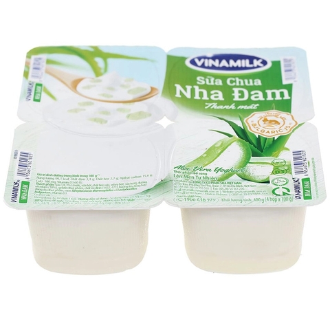 Sữa chua ăn Nha đam Vinamilk 100G Vỉ 4 Hộp chính hãng