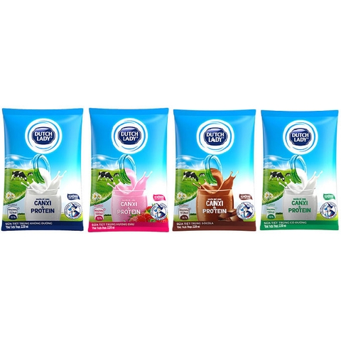 Sữa tiệt trùng cô gái hà lan Dâu hũ 110ml và bịch 210ml thức uống Dutch Lady Cô Gái Hà Lan Chính Hãng