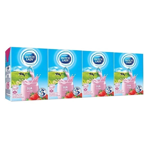Sữa tiệt trùng cô gái hà lan Dâu hũ 110ml và bịch 210ml thức uống Dutch Lady Cô Gái Hà Lan Chính Hãng