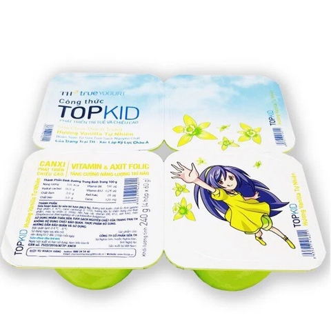 Sữa chua uống tiệt trùng TOPKID hương Vanilla Tự Nhiên 60g Dành Riêng Cho Trẻ Em