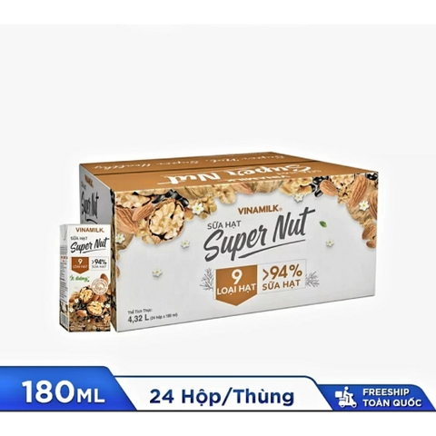 1 lốc 4 hộp Sữa 9 loại hạt Vinamilk Super Nut 180ml Sản Phẩm Phân Phối Vinamilk
