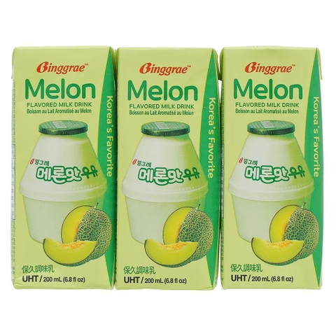 Sữa dưa lưới Binggrae Hàn Quốc 200ml Thùng 24 hộp Chuẩn nhập khẩu Hàn Quốc