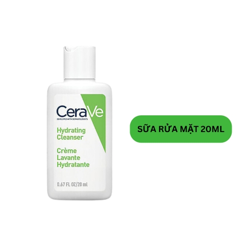 Sữa rửa mặt Cerave 20ml giúp sạch sâu cho da khô và da dầu cam kết chính hãng đến từ Pháp