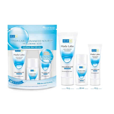 Bộ Dưỡng Ẩm Tối Ưu Advanced Nourish Travel Hada Labo 47Gr Làm Sạch Sâu Lỗ Chân Lông