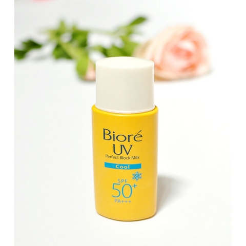 Sữa Chống Nắng Mát Lạnh Bạc Hà Bioré UV Perfect Protect Milk Cool SPF50 PA+++ 25ml Sản Phẩm Chính Hãng