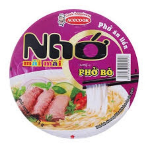 Phở bò Nhớ tô 74g AceCook mỳ ăn liền đảm bảo sức khỏe Việt
