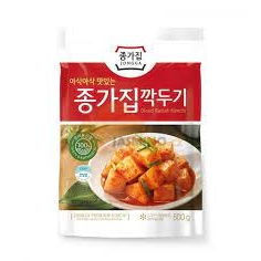 Kim chi củ cải cắt miếng 500g Jongga thực phẩm ăn kèm 100% nhập khẩu Hàn Quốc