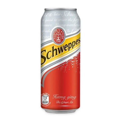 SCHWEPPES HƯƠNG GỪNG GINGER ALE/VÀNG/TRẮNG LON 320ML ĐỦ CÁC VỊ