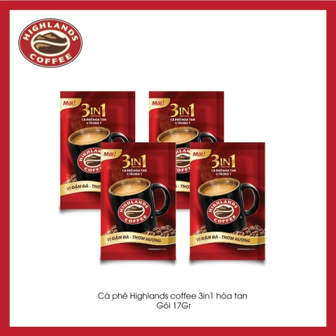 Cà phê hòa tan 3in1 Highlands coffee vị đậm đà (Hộp 10 gói x 17g) thức uống đậm đà vị béo sữa