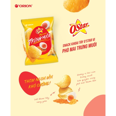 Snack khoai tây o'star vị phô mai trứng muối 30g Thơm ngon khó cưỡng