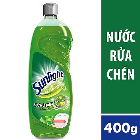 Nước rửa chén Sunlight hương trà xanh 400g Đánh bay dầu mỡ chỉ một lần rửa