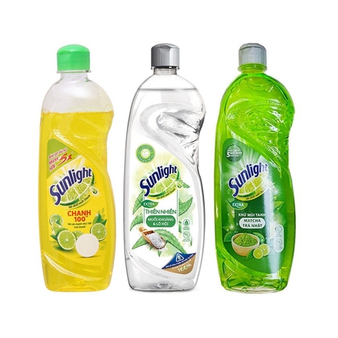 Nước rửa chén Sunlight hương trà xanh 400g Đánh bay dầu mỡ chỉ một lần rửa